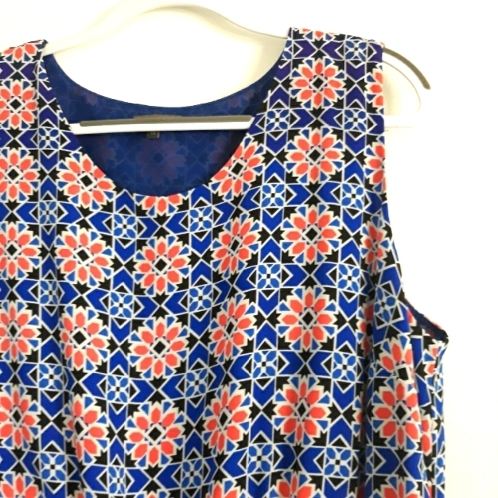Vince Camuto Maxi Dress Sleeveles Elasticized Waist lined Floral Multico… - Picture 4 of 13